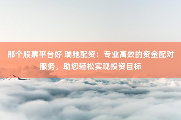 那个股票平台好 瑞驰配资：专业高效的资金配对服务，助您轻松实现投资目标