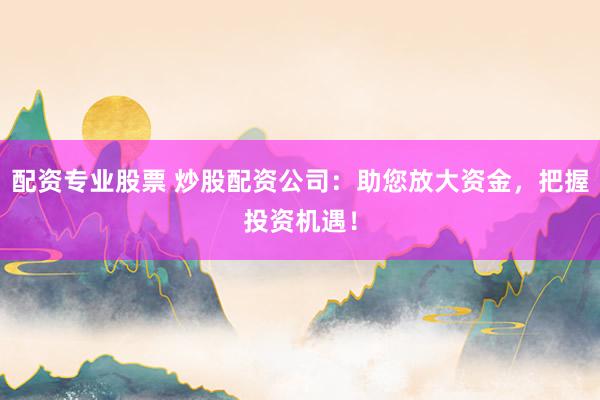 配资专业股票 炒股配资公司：助您放大资金，把握投资机遇！
