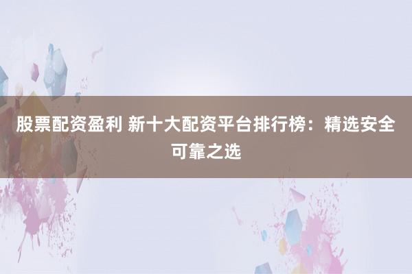 股票配资盈利 新十大配资平台排行榜：精选安全可靠之选