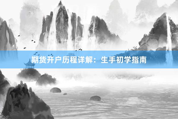 期货开户历程详解：生手初学指南