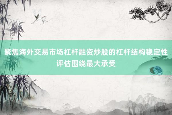 聚焦海外交易市场杠杆融资炒股的杠杆结构稳定性评估围绕最大承受