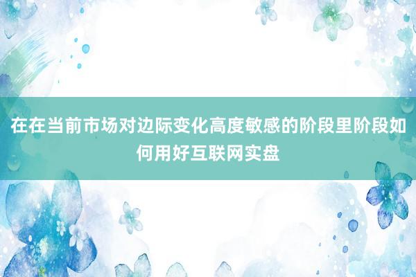 在在当前市场对边际变化高度敏感的阶段里阶段如何用好互联网实盘