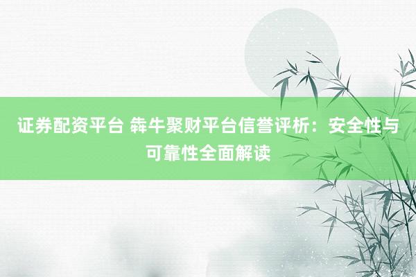 证券配资平台 犇牛聚财平台信誉评析：安全性与可靠性全面解读