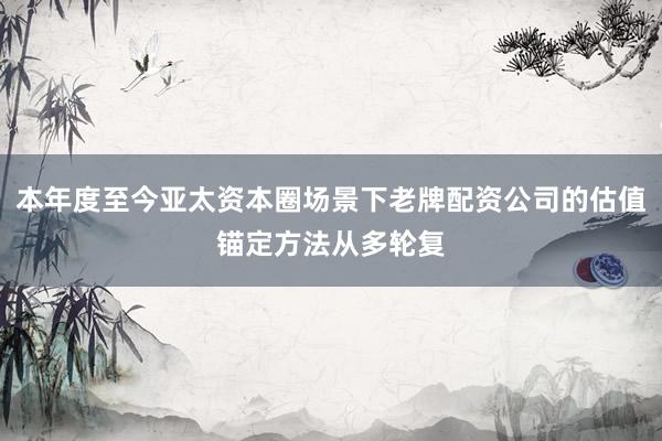 本年度至今亚太资本圈场景下老牌配资公司的估值锚定方法从多轮复