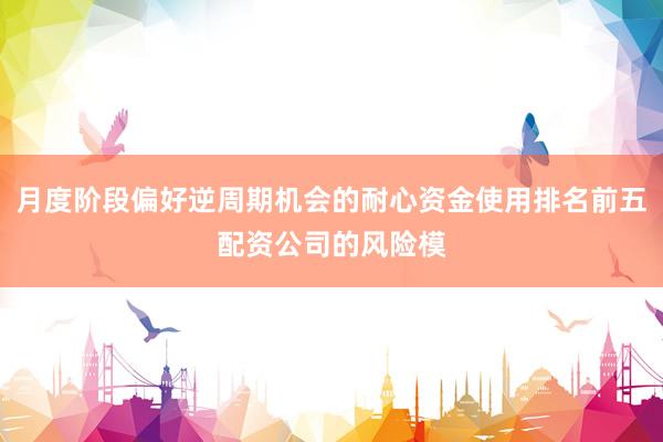 月度阶段偏好逆周期机会的耐心资金使用排名前五配资公司的风险模